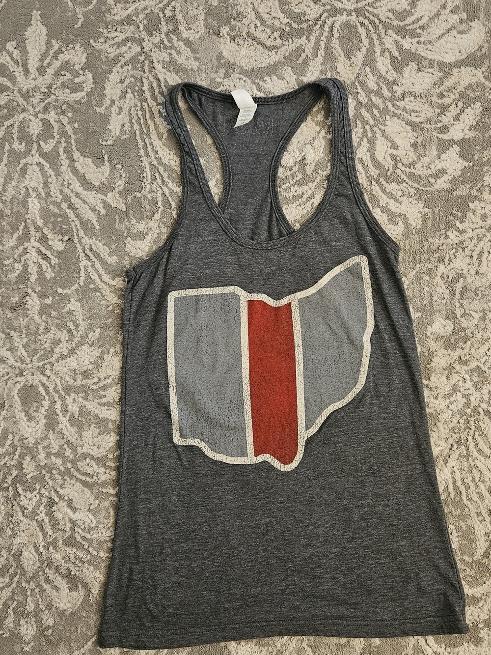 Women's Gray Racerback Ohio State Buckeyes Tank Top Size Medium
